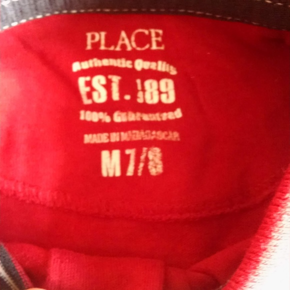 Boy's long sleeve red polo size M 7/8 - Picture 5 of 5